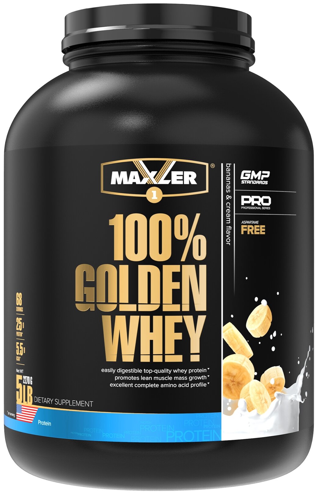 MAXLER USA Golden Whey 2,27  (Bananas & Cream Flavor)