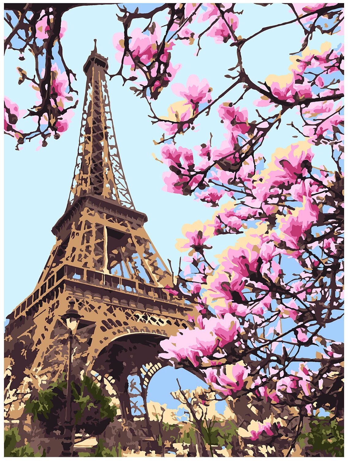 Картина по номерам на картоне LORI "Весна в Париже" 38х28,5 см, Им-Кпн-015