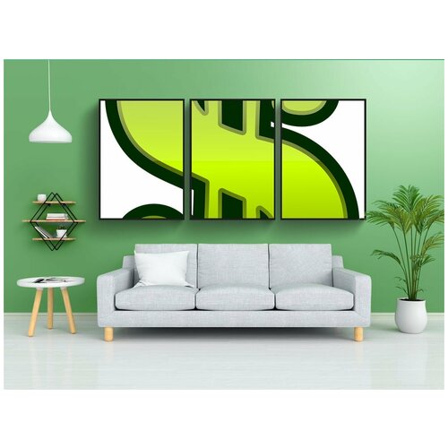 фото Набор модулных постеров для интерьера "знак доллара, играть в азартные игры, градиент" 60x90 см. в тубусе, без рамки lotsprints