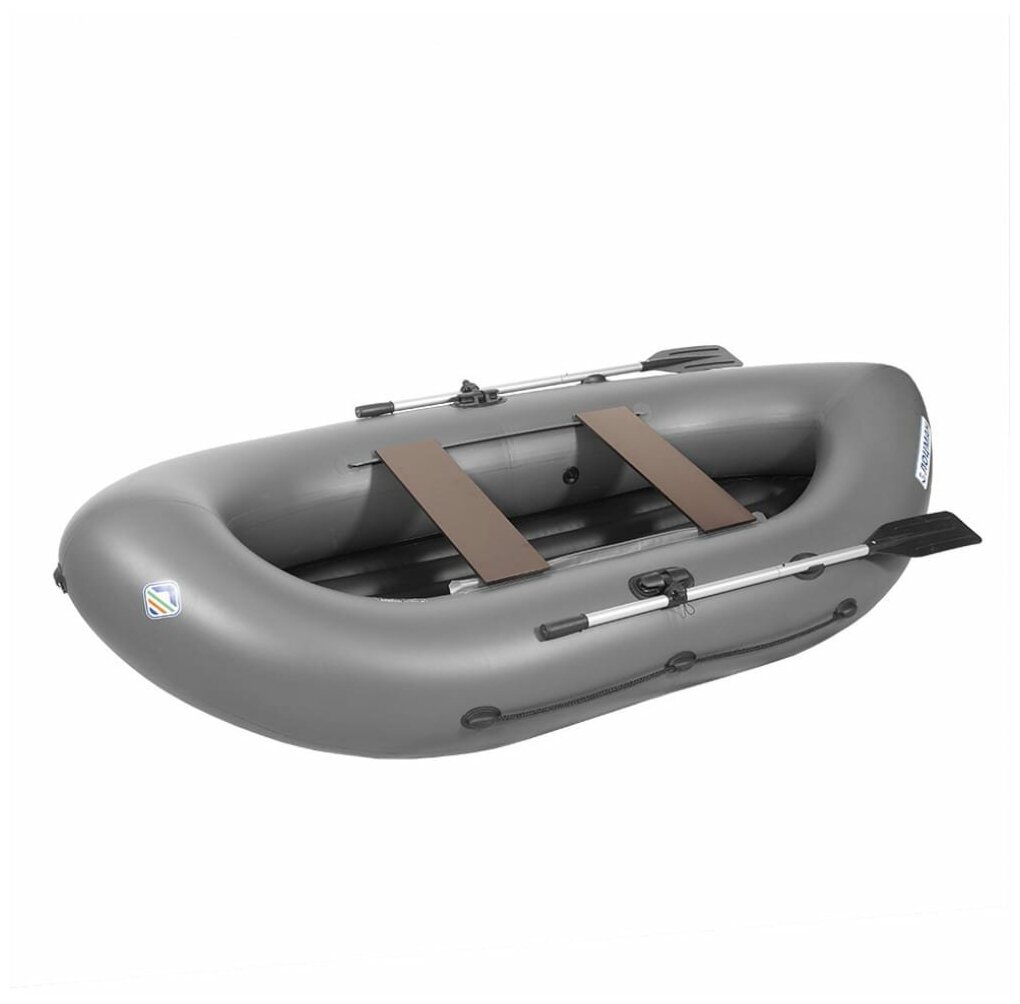 Лодка гребная Лоцман Турист 280 ВНД, цвет серый, армированный ПВХ, надувное дно