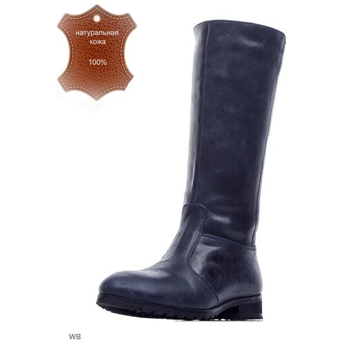 фото Сапоги, полнота g, размер 36, синий allee belle