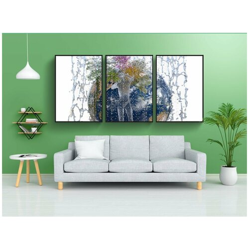 фото Набор модулных постеров для интерьера "жизнь, земля, человек" 60x90 см. в тубусе, без рамки lotsprints