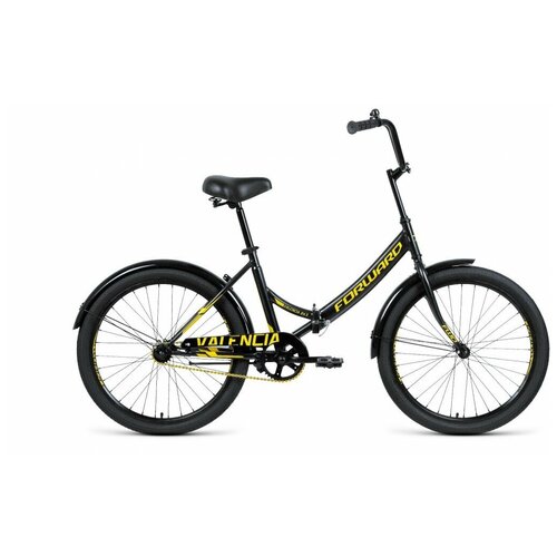 фото Велосипед forward valencia 24 x (24" 1 ск. рост 16" скл 2020-2021, черный/золотой, rbkw1c241001