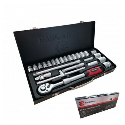Набор инструментов Everforce телескопической трещоткой 26пр мет кейс EF-1027
