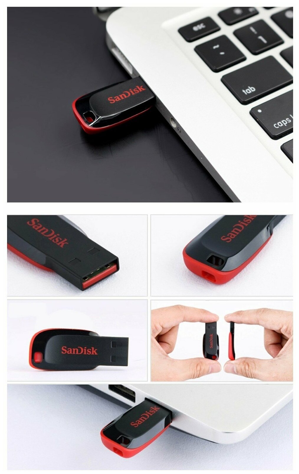 Флеш-накопитель USB 64GB SanDisk Cruzer Blade чёрный - фотография № 17