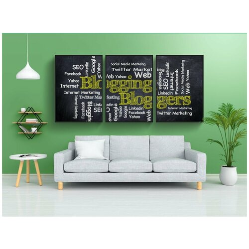 фото Набор модулных постеров для интерьера "ведение блога, блог, социальные медиа" 60x90 см. в тубусе, без рамки lotsprints