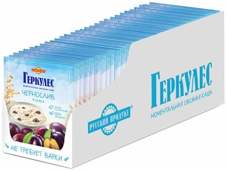 Овсяная каша момент Геркулес 4 злака с черносливом 35 г/30 уп в ш/б РП