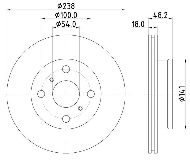 Диск тормозной перед Nisshinbo ND1053K