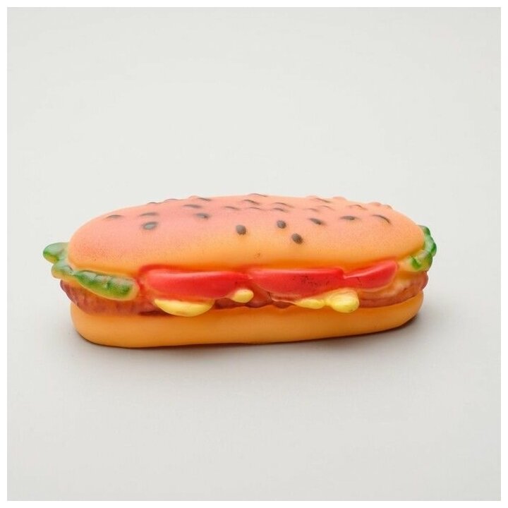 Игрушка пищащая "Бутерброд" для собак, 13 см - фотография № 1