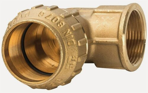 Изображение товара Угол переходной ВР 25 х 3/4" из латуни для ПНД труб TIEMME