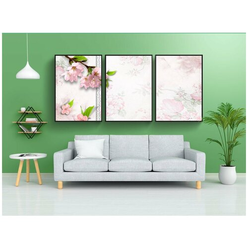 фото Набор модулных постеров для интерьера "гостевая книга, весна, розовый" 60x90 см. в тубусе, без рамки lotsprints