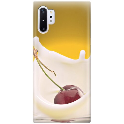 ультратонкий силиконовый чехол накладка для samsung galaxy j7 neo с принтом ягода в молоке Ультратонкий силиконовый чехол-накладка для Samsung Galaxy Note 10+ с принтом Ягода в молоке
