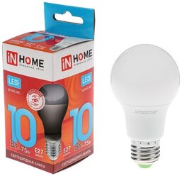 Лампа светодиодная IN HOME LED-A60-VC, Е27, 10 Вт, 230 В, 4000 К, 950 Лм