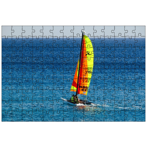 фото Магнитный пазл 27x18см."катамаран, лодка, море" на холодильник lotsprints