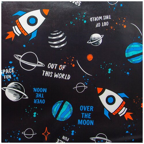 фото Упаковочная бумага (0,7*1 м) космические приключения, 1 шт. дон баллон