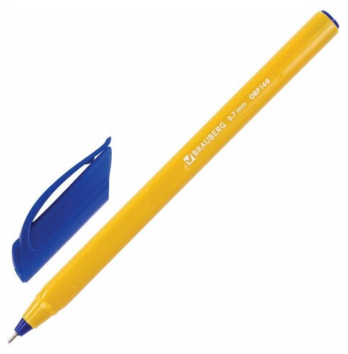 Ручка шариковая масляная BRAUBERG "Extra Glide Orange", синяя, трехгранная, узел 0,7 мм, линия письма 0,35 мм, 12 шт