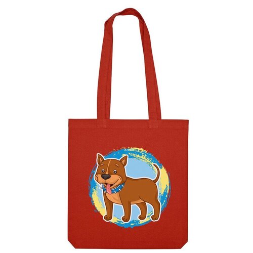 Сумка шоппер Us Basic, красный сумка стаффордширский терьер мультяшная собака ярко синий