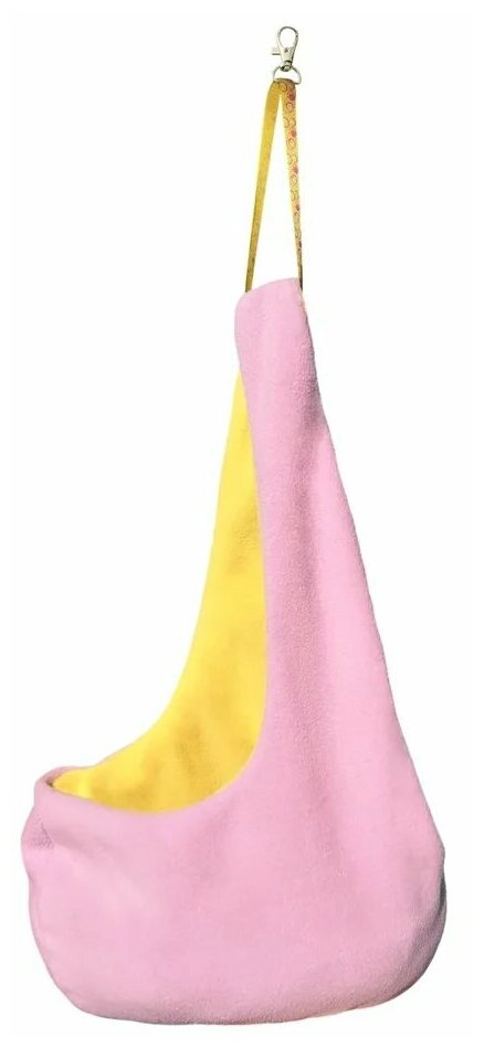 фото Гамак для хорьков и мелких грызунов Доброзверики Капля, размер L, желтый-розовый