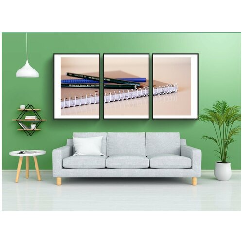 фото Набор модулных постеров для интерьера "спиральный блокнот, блокнот, блокировать" 60x90 см. в тубусе, без рамки lotsprints