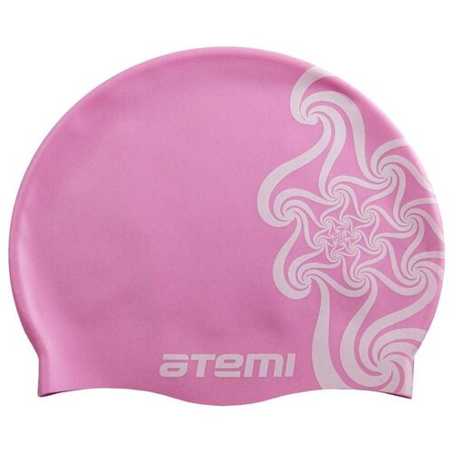 фото Шапочка для плавания atemi, силикон, розовая (кружево), дет., psc302
