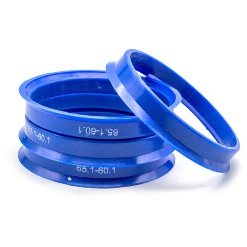 фото Кольца центровочные 65,1х60,1 blue 4 шт высококачественный пластик sds exclusive
