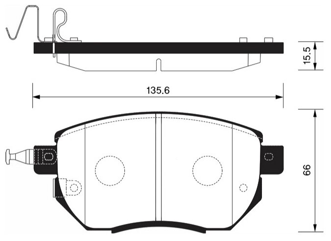 Дисковые тормозные колодки передние SANGSIN BRAKE SP2107 (4 шт.)