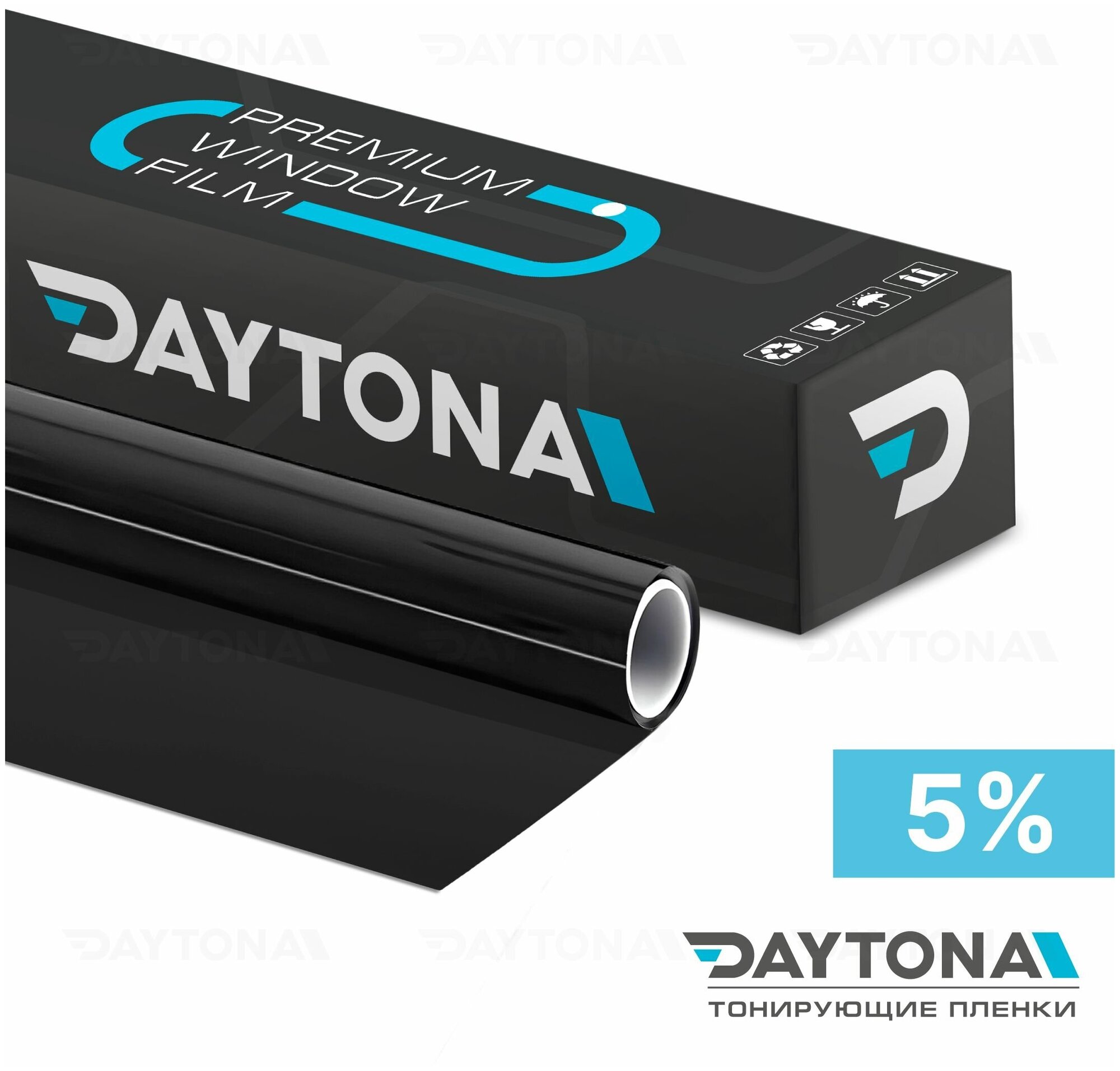 Тонировочная пленка для окон и интерьера черная 5% (1м х 0.75м) DAYTONA. Самоклеящаяся для дома - фотография № 2