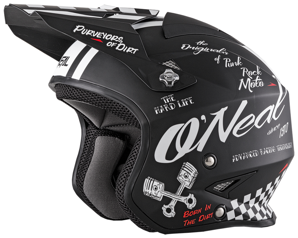 Шлем открытый ONEAL SLAT TORMENT, мат, черный/белый, размер M