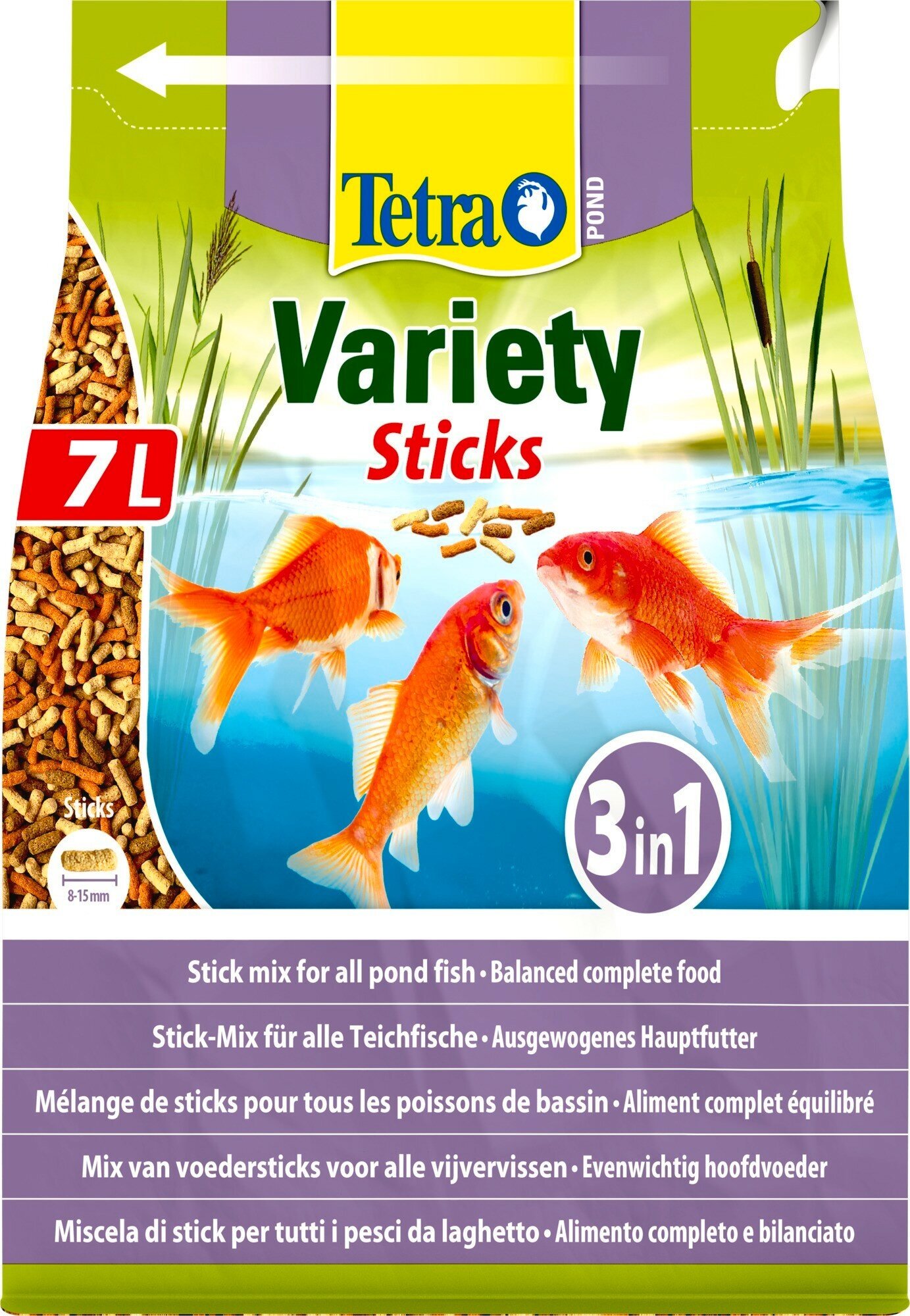 Корм Tetra Pond Variety Sticks 7 л, смесь из 3-х видов палочек для всех видов прудовых рыб