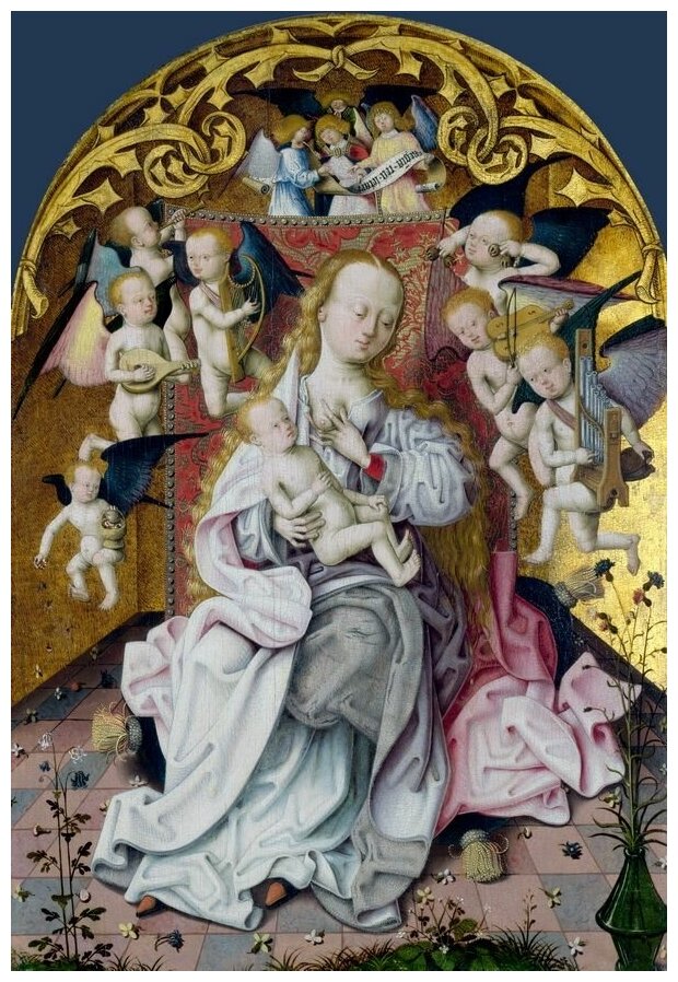 Постер Мадона с младенцем и музыкантами ангелами (The Virgin and Child with Musical Angels) 30см. x 44см.