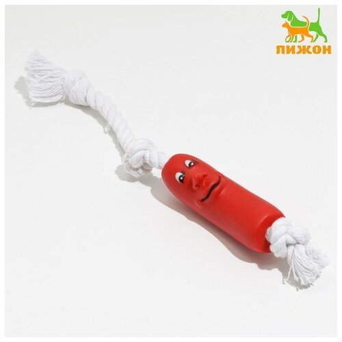 Игрушка Брутальная сосиска на верёвке для собак, 14 см аксессуары для животных пижон игрушка весёлая сосиска на верёвке для собак