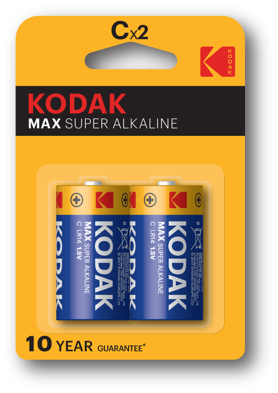 Батарейка алкалиновая Kodak Max, C, Lr14-2bl, 1.5В, блистер, 2 шт. Kodak 197968