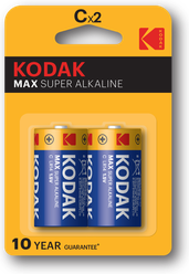 Батарейка Kodak Max Super Alkaline C (LR14), в упаковке: 2 шт.
