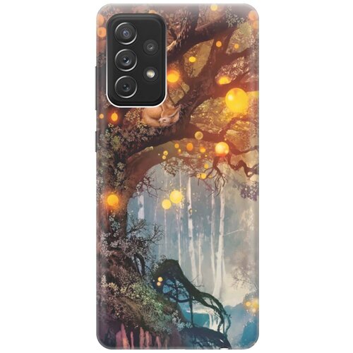 фото Ультратонкий силиконовый чехол-накладка для samsung galaxy a72 с принтом "лиса на древе" gosso