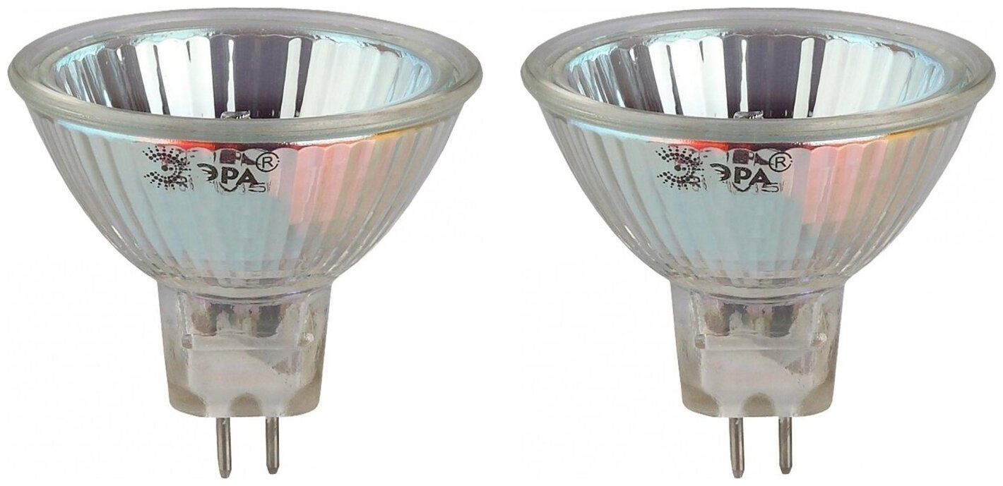 Зеркальная галогенная лампа ЭРА 230V 35W 100 град. GU5.3 для спотов MR16 (комплект из 2 шт.)