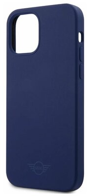 MINI для iPhone 12 Pro Max (6.7) чехол Liquid Silicone Laser logo Hard Navy