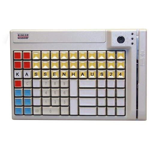 POS клавиатура Wincor Nixdorf TA-85, MSR, ключ, цвет белый, PS/2