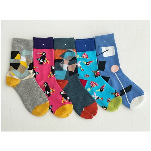 фото Набор цветных носков с принтом zoo morrah 5 пар