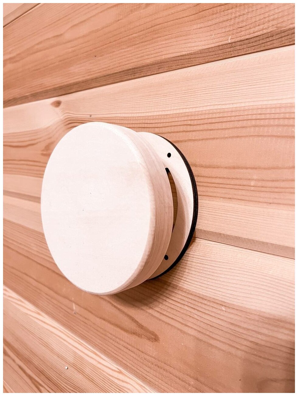 Вентиляционный клапан из липы D=10 см, поворотный с деревянным основанием для бани - фотография № 3