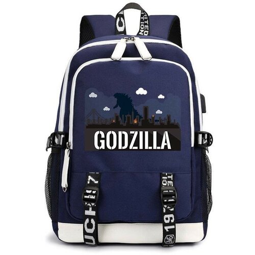 Рюкзак Годзилла (Godzilla) синий с USB-портом №4
