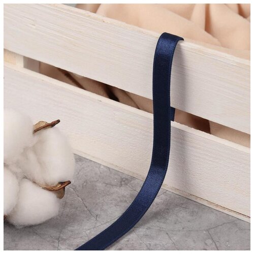 фото Резинка для бретелей арт узор блестящая, 10 мм, 10 +- 0,5 м, цвет темно-синий