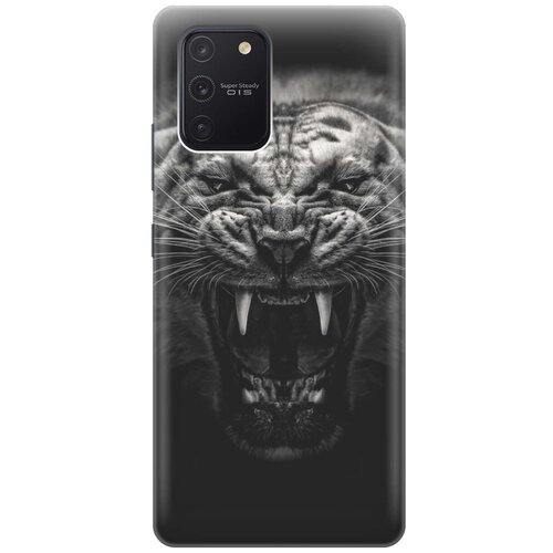 фото Ультратонкий силиконовый чехол-накладка для samsung galaxy s10 lite с принтом "оскал тигра" gosso