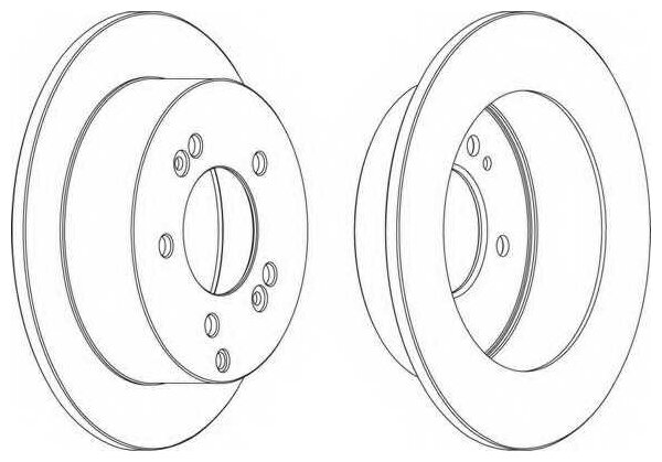 Диск тормозной HYUNDAI SONATA (NF)/TUCSON 04-/KIA SPORTAGE 04- задний D 262мм. FERODO DDF1447