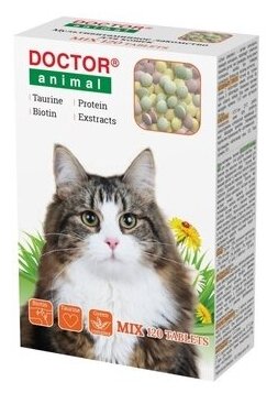 Бионикс Мультивитаминное лакомство Doctor Animal Mix, для кошек, 120 таблеток 116089, 0,055 кг, 54183