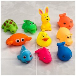 Набор игрушек для игры в ванне «Малыши», 10 шт, пищалки, цвет микс