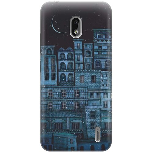 фото Re:paчехол - накладка artcolor для nokia 2.2 с принтом "ночь над городом"