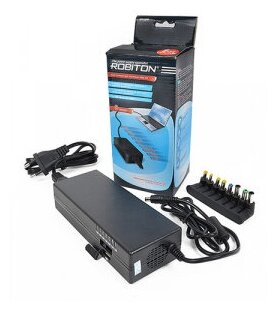 Сетевые адаптеры и блоки питания Robiton Блок питания ROBITON NB120W BL1 6000мА импульсный д/ноутбуков, USB 5В 1А,9 насадок