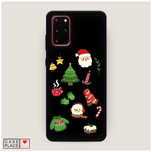 фото Чехол силиконовый матовый samsung galaxy s20 plus праздничный набор case place