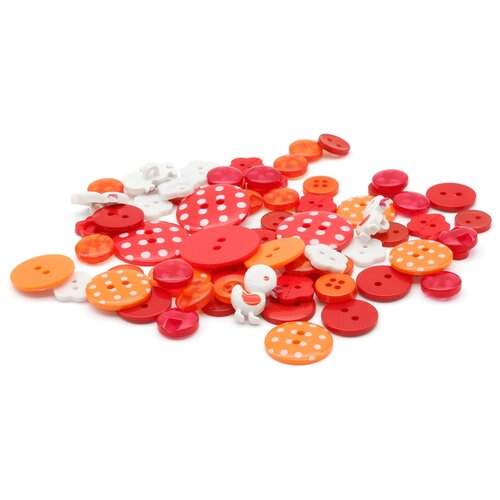 фото Набор декоративных пуговиц 'красный микс', 72 шт astra & craft
