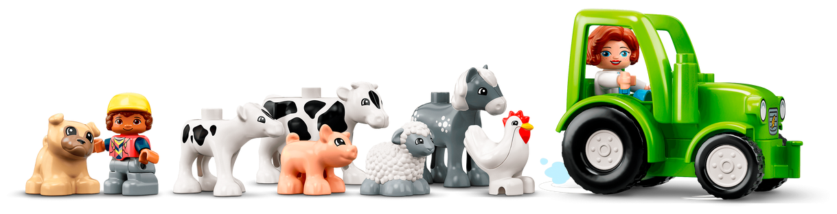 Конструктор LEGO Duplo 10952 "Фермерский трактор, домик и животные", 97 деталей - фото №7